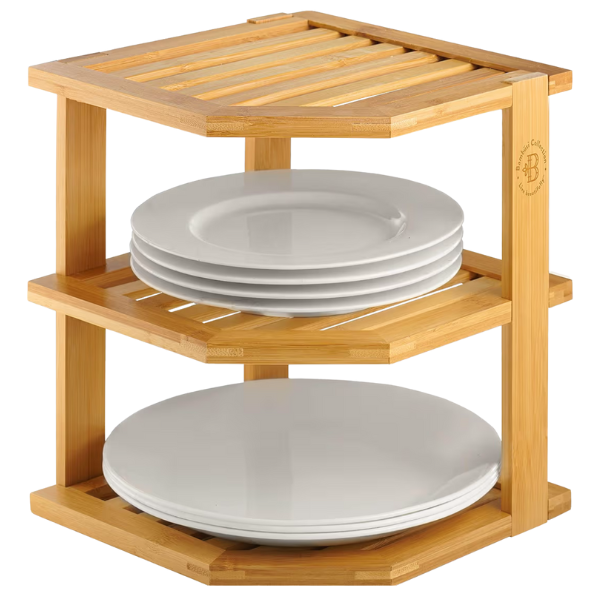 BAMBOO CORNER CABINET ORGANIZER SHELF