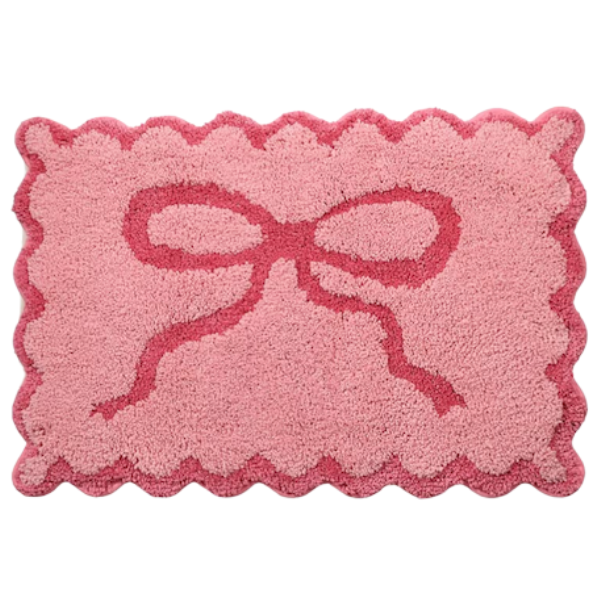 PINK BOW BATH MAT