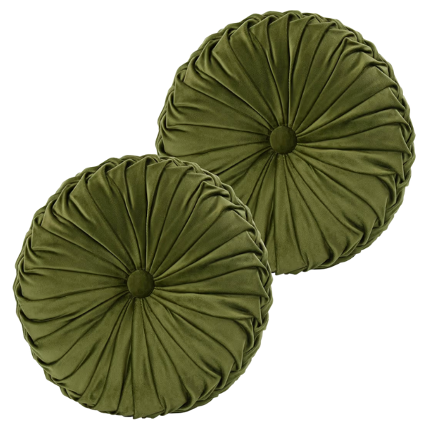 SET OF 2 GREEN DECORATIVE PILLOWS