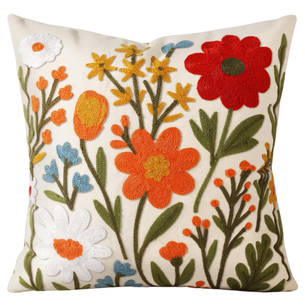 FLOWER CLUSTER PILLOW COVER