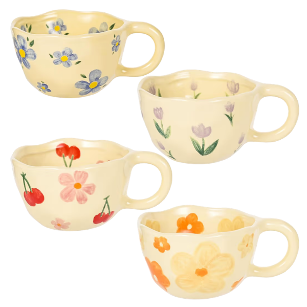CERAMIC FLORAL MUGS