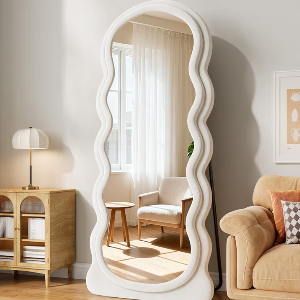 WHITE WAVY MIRROR
