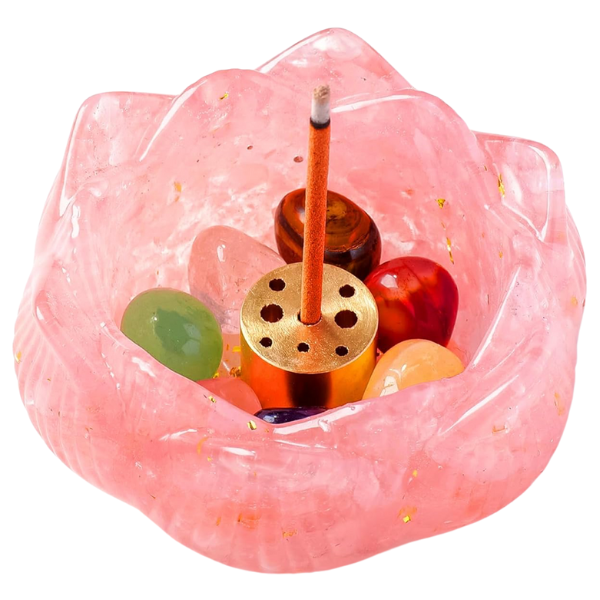 CRYSTAL LOTUS INCENSE HOLDER