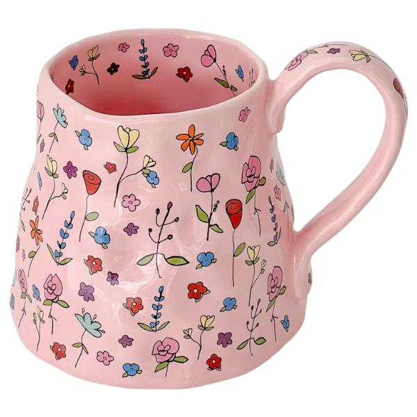 PINK FLORAL MUG