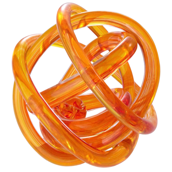 ORANGE GLASS KNOT DECOR