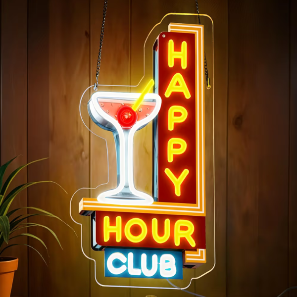 HAPPY HOUR CLUB NEON SIGN