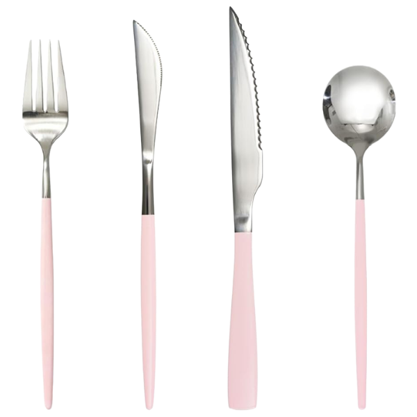 LIGHT PINK SILVERWARE SET