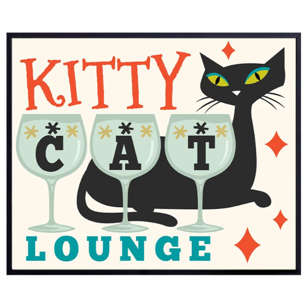 KITTY CAT LOUNGE ART PRINT