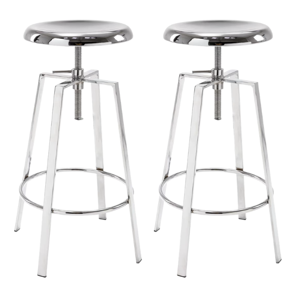 INDUSTRIAL CHROME BARSTOOLS