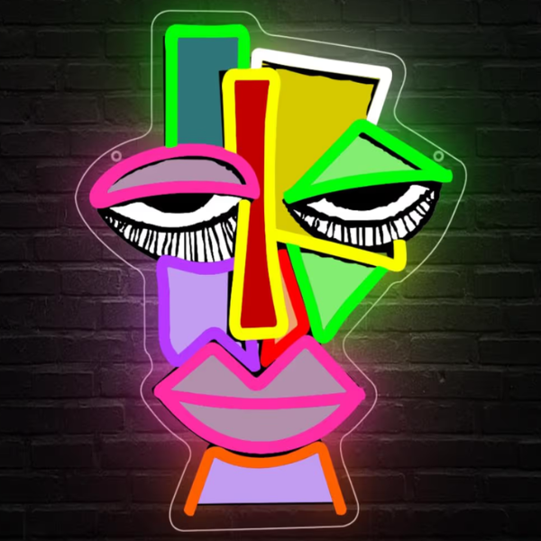ABSTRACT FACE NEON SIGN
