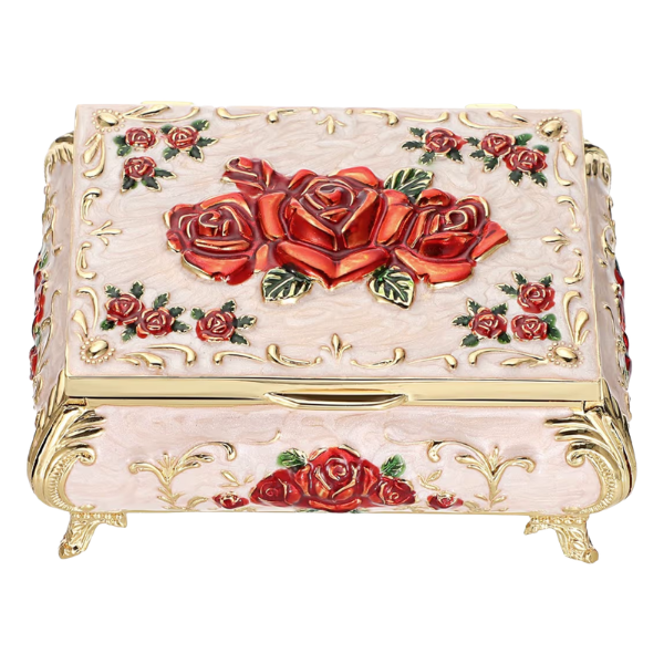 VINTAGE METAL JEWELRY BOX