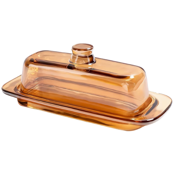 AMBER BUTTER DISH
