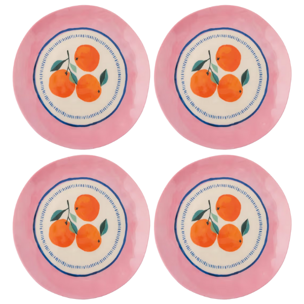 CERAMIC ORANGE SALAD PLATES