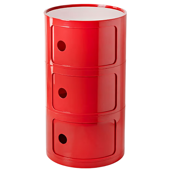 RED 3-TIER STORAGE CABINET