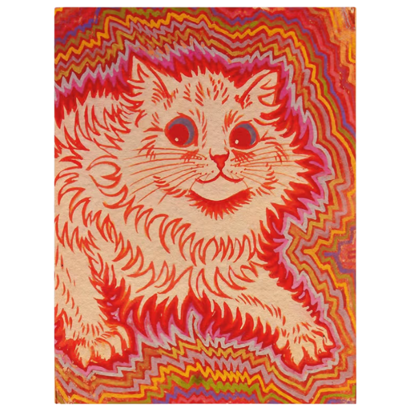 PSYCHEDELIC CAT ART PRINT