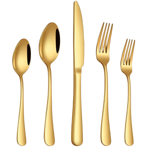 GOLD SILVERWARE SET