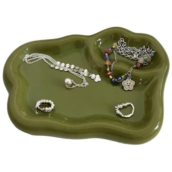 MOSS GREEN JEWELRY DISH