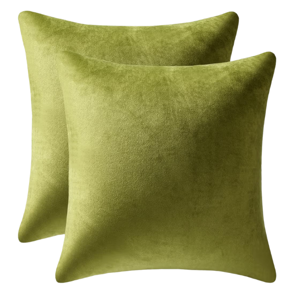 SET OF 2 MOSS GREEN PILLOW COVERS