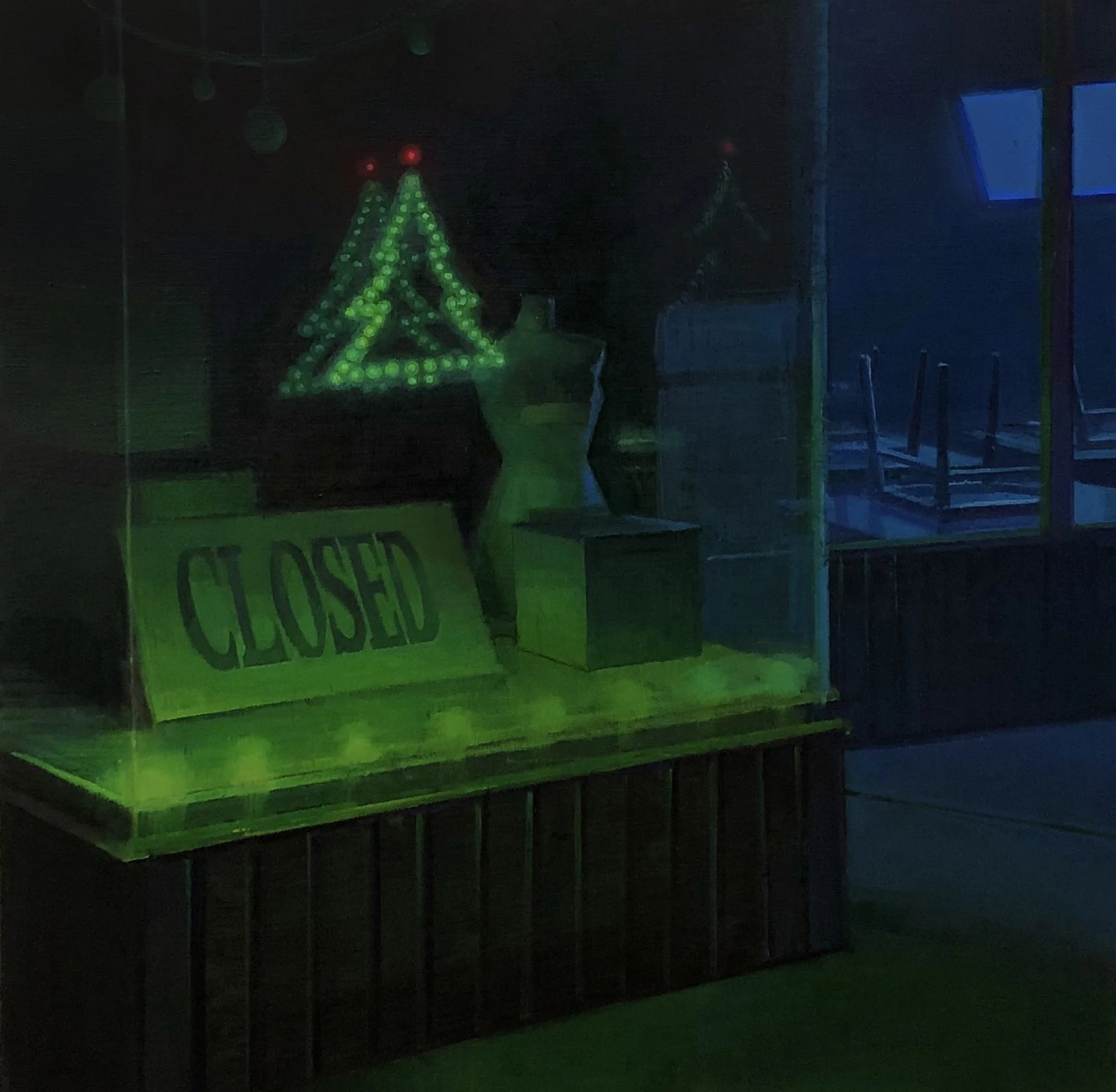 Christmas Window, 24x25", Oil on canvas