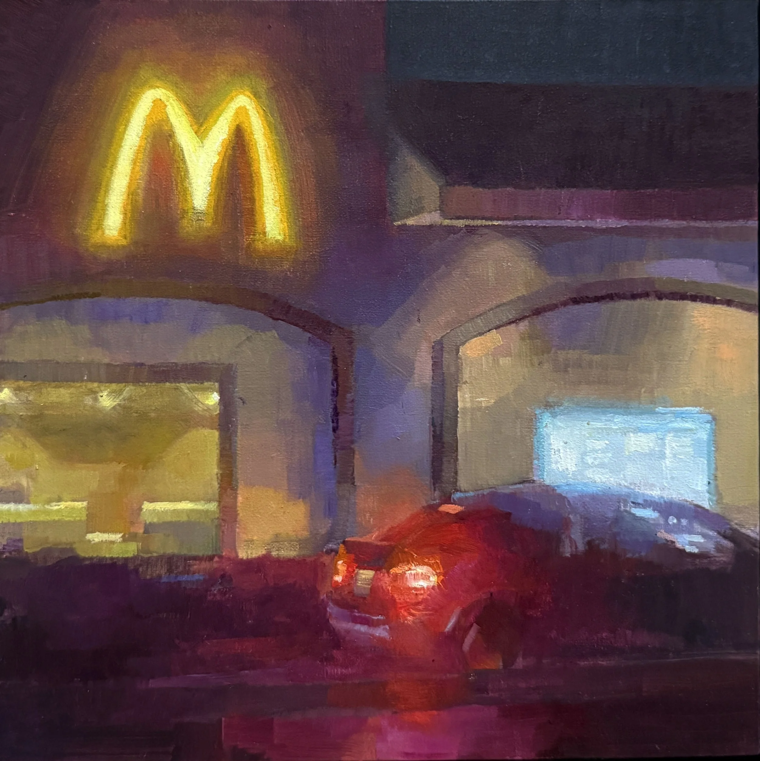 Golden Arches, 8x8", Oil on panel