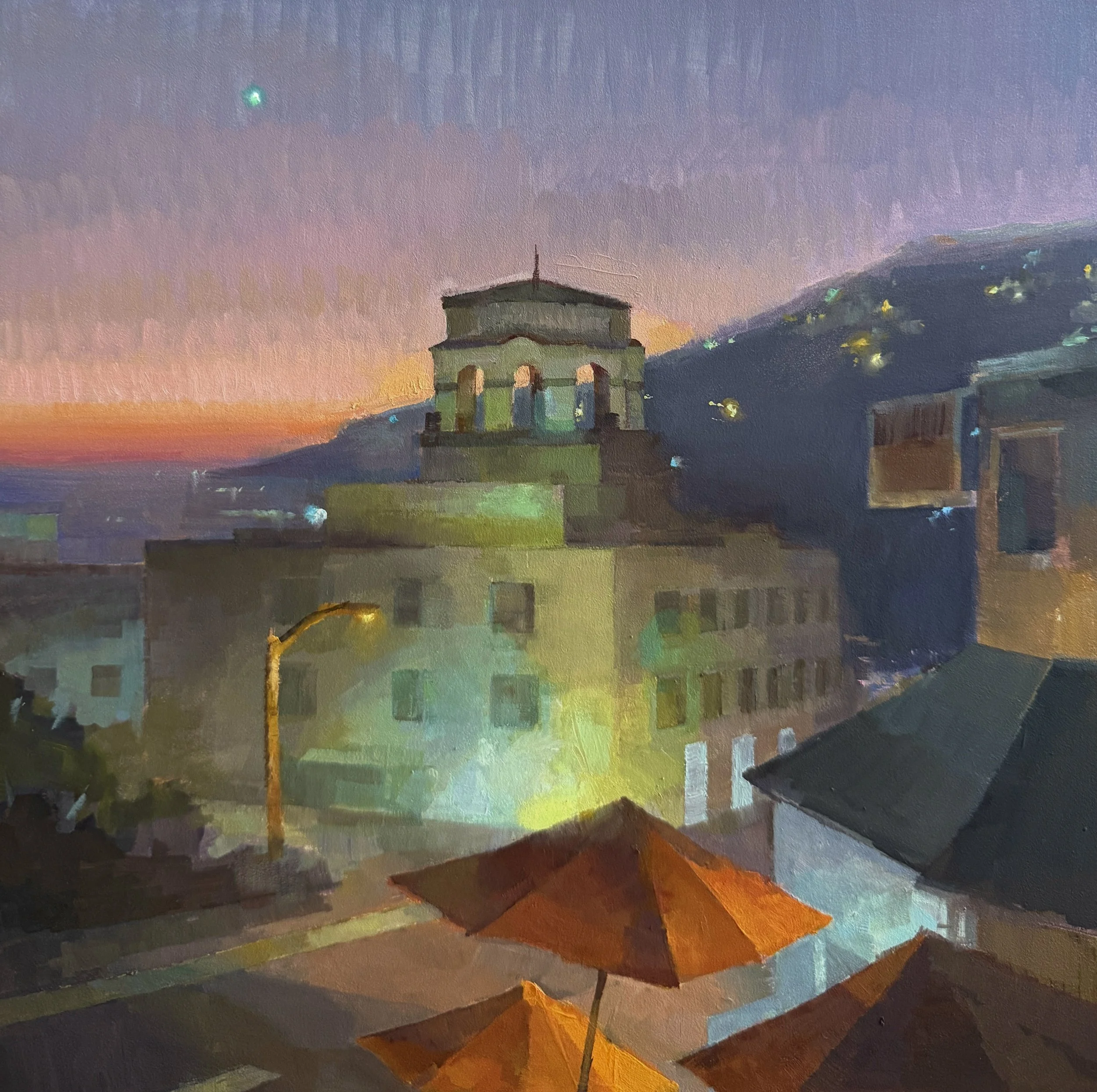 Dusk by the Sea, 12x12", oil on panel