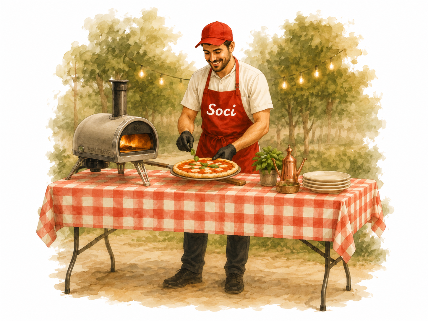 Pizza chef illustration for Soci Pizza's Chef package.
