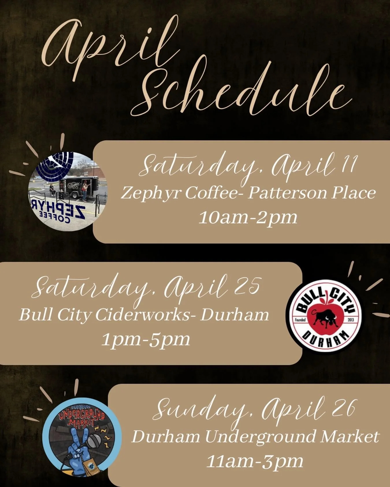 📚🚨Upcoming pop-ups this month! Mark your calendar and come grab yourself a good read! 📕

@coffeezephyr @bullcitydrm @makrs @durhamcentralpark