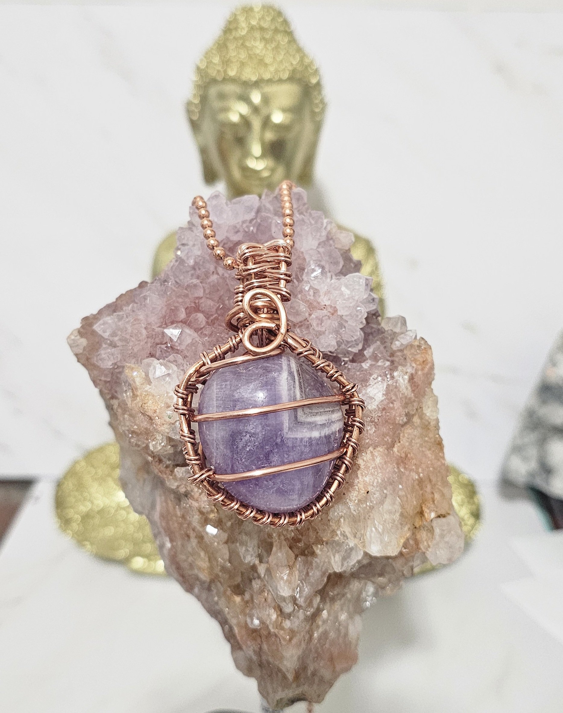 Amethyst(Chevron)  necklace