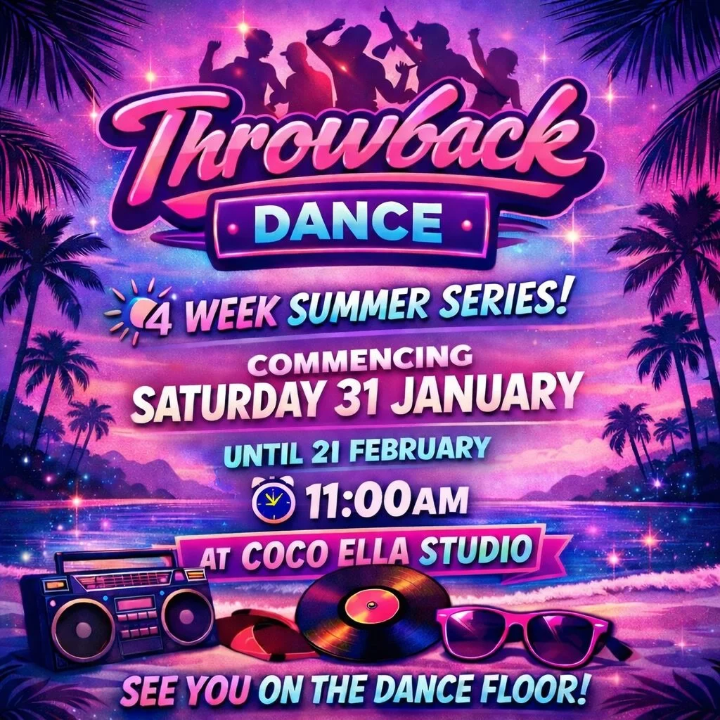 ✨ SUMMER POP-UP SERIES ✨
Throwback Dance is back for another series of pop up Saturday classes for a limited time. Book via link in bio. 

🗓 Saturdays from 31 January &ndash; 21 February
⏰ 11:00am
📍 Coco Ella Studio

Spots are limited - come dance 