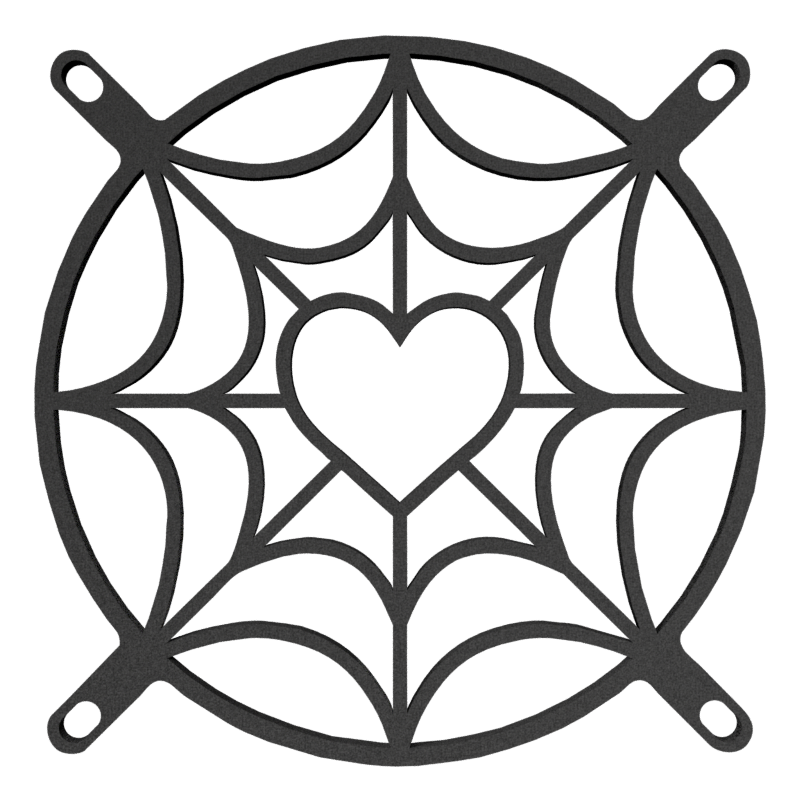 140mm Spiderweb Hollow Heart Fan Cover