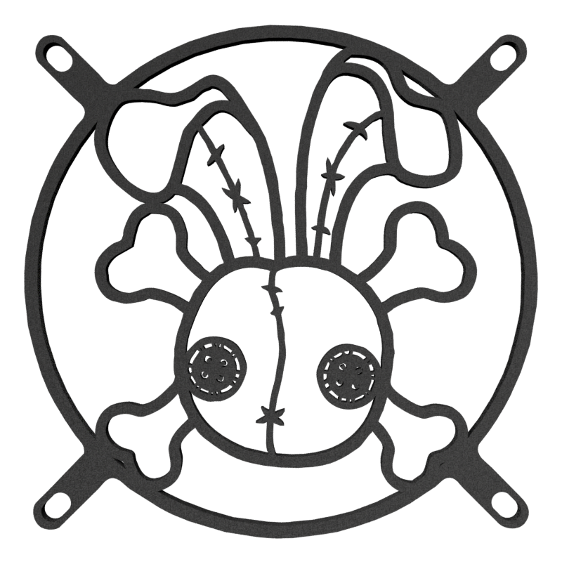 140mm Crossbones Plush Bunny Fan Cover