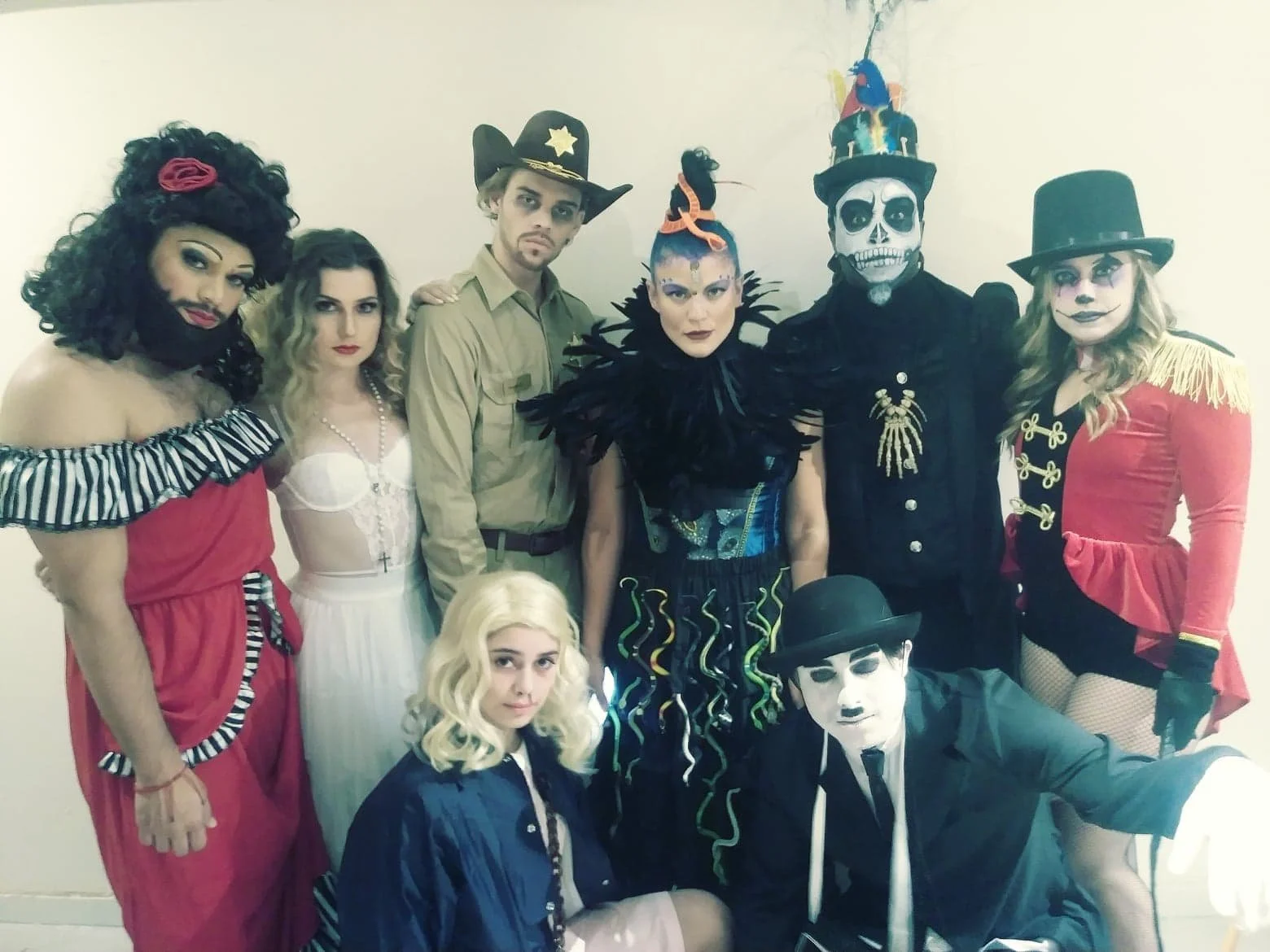 Makeup for Halloween dance troupe