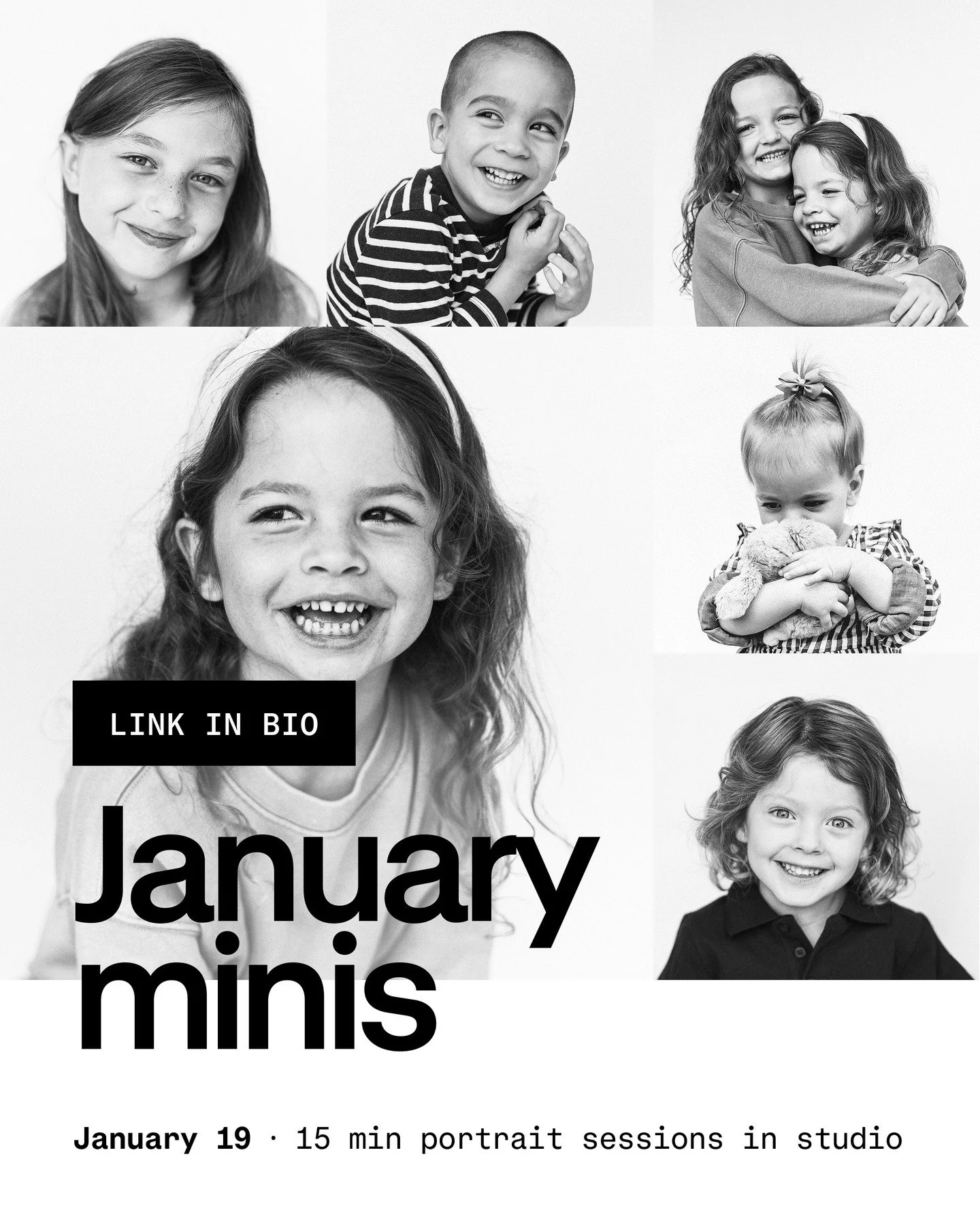 I&rsquo;m opening the studio for the first time and kicking things off with January mini sessions&mdash;portraits that capture your kid&rsquo;s personality 🤍

January 19
15-minute studio sessions
Link in bio to book