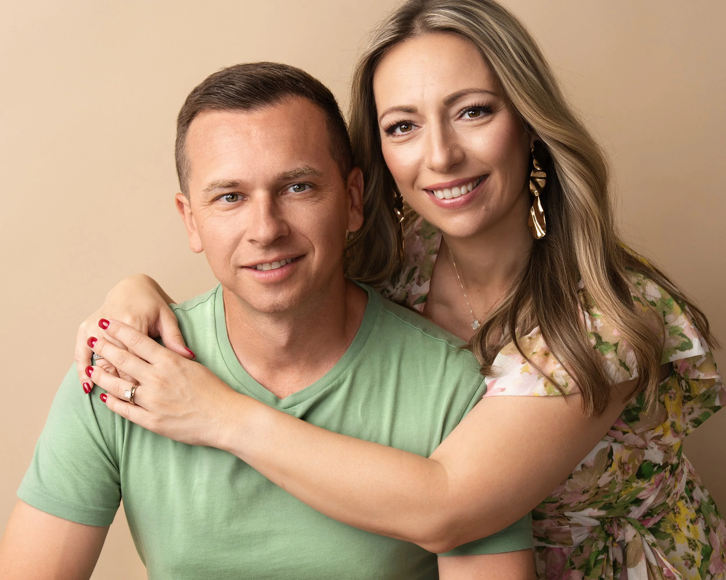 Orlando couples portrait photography featuring a relaxed, modern studio portrait by Agata Powers Photography.
