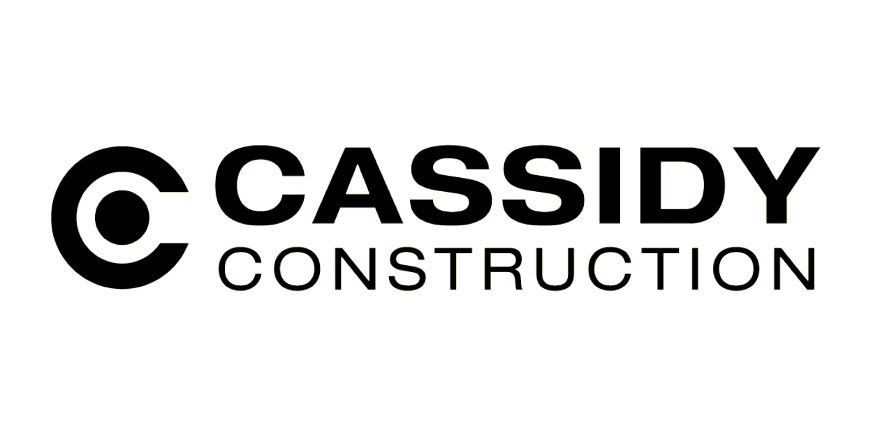 Logo of Cassidy Construction with a large C in a circle followed by the company name in bold black letters.