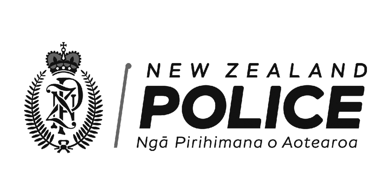 New Zealand Police logo with crest, title, and Maori slogan.