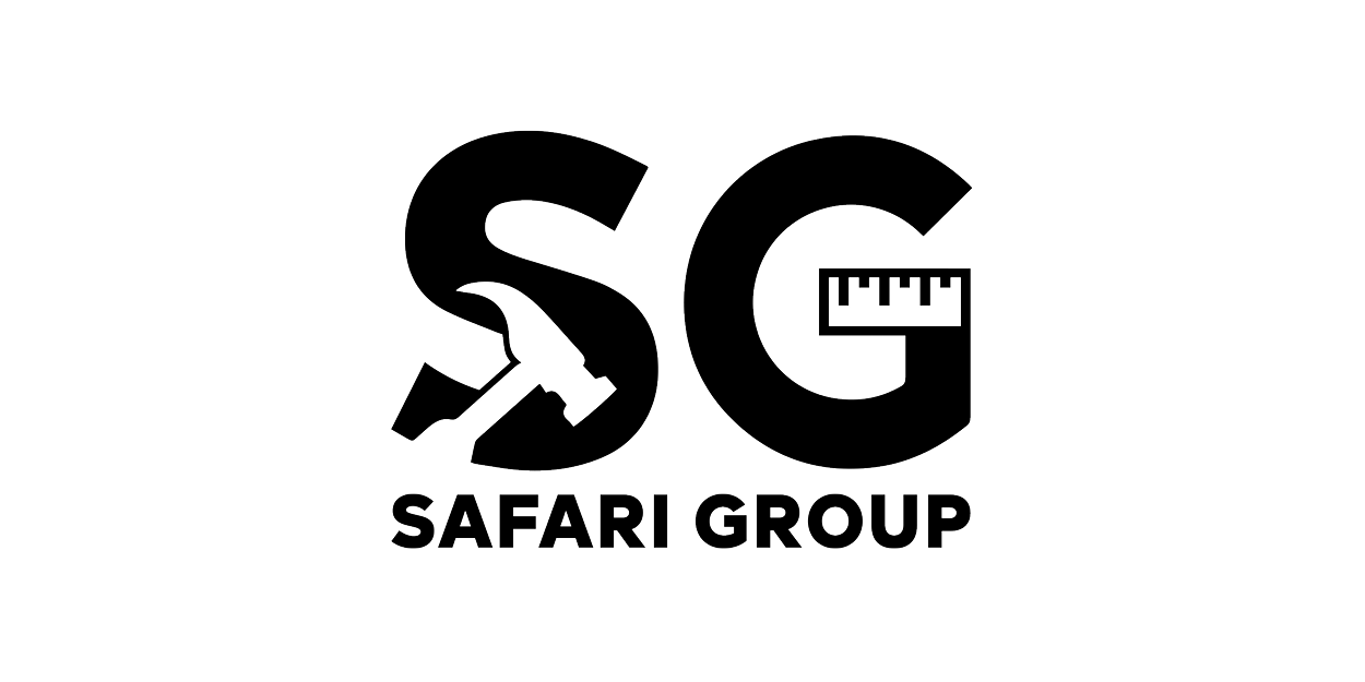 Logo for SG Safari Group with a hammer and ruler icons.