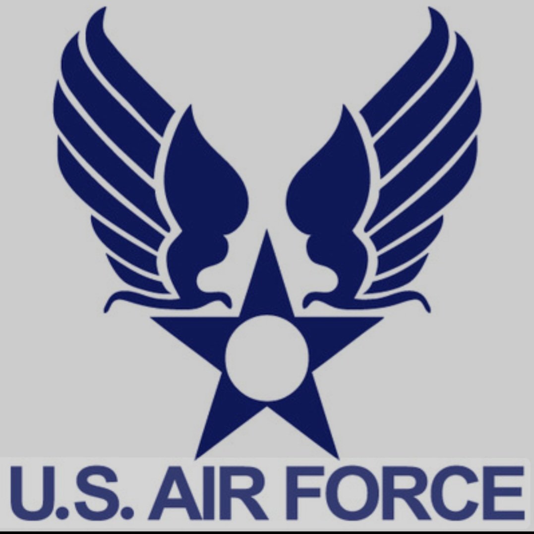 U.S. Air Force emblem featuring a star with wings and a circle, with the text "U.S. Air Force" below.