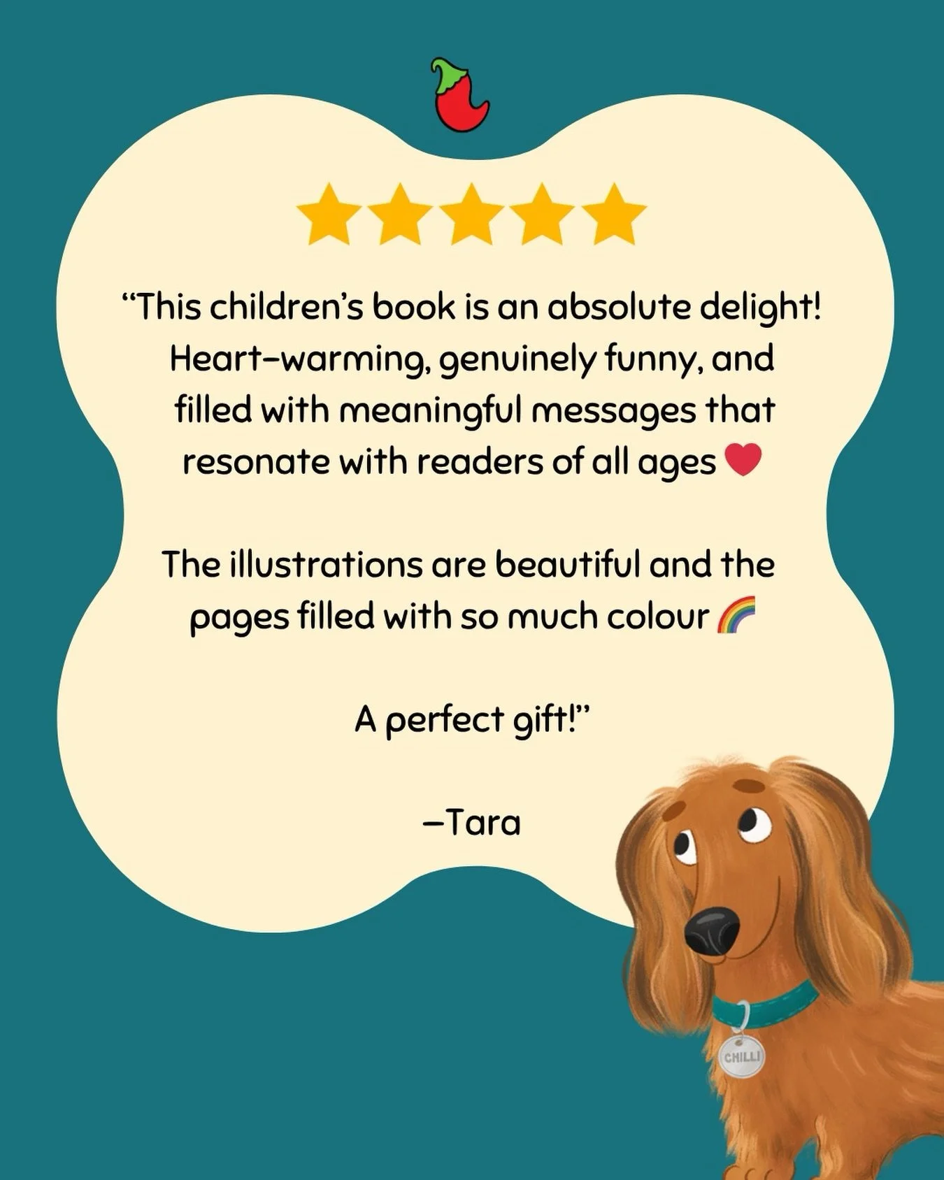 Words like this mean the absolute world to us 🫶

Knowing our book is being loved and enjoyed by readers gives us the confidence and motivation to keep this little small business and writing journey going 🩷

If you&rsquo;ve enjoyed The Great Chilli 