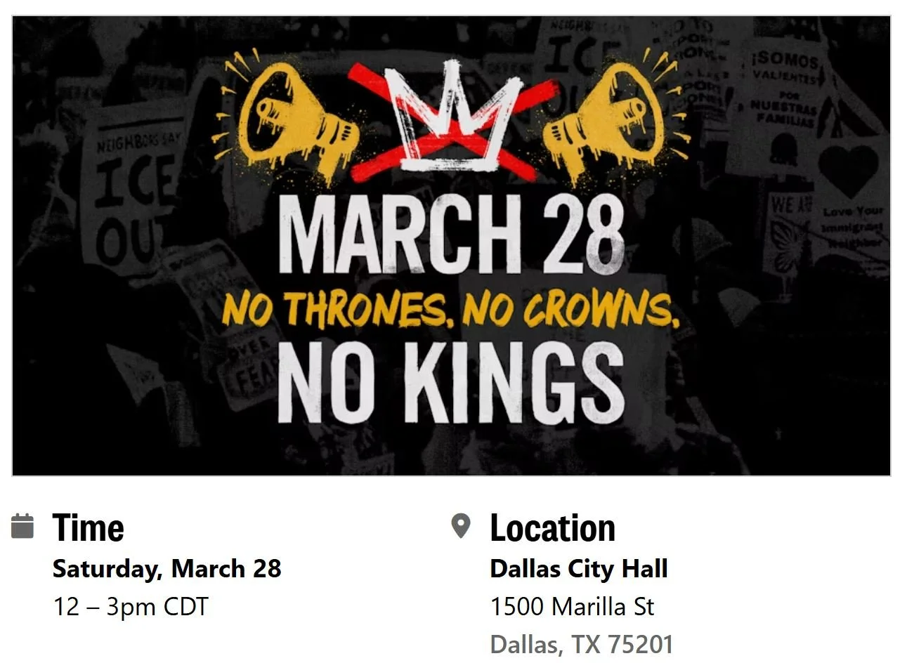 No Kings Dallas 2026