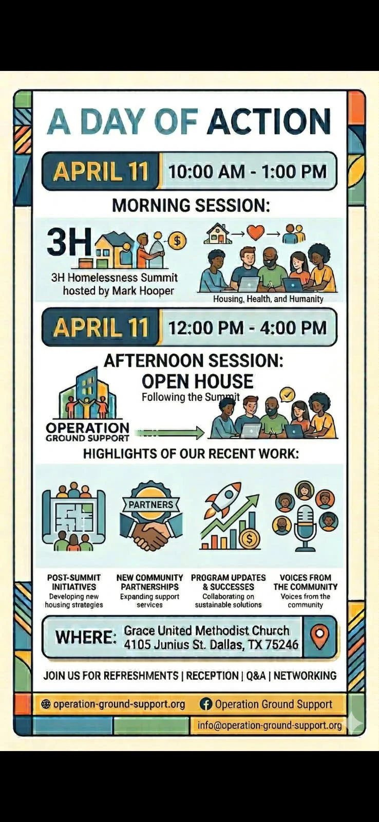 Homelessness Solutions Summit - Operation Ground Support and 3H