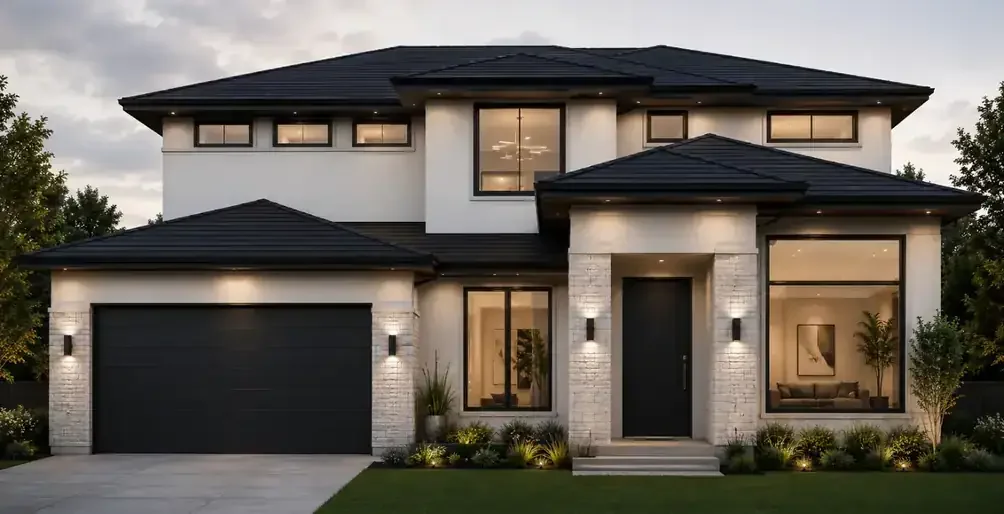 Luxury custom home exterior design in South Surrey, BC by Rishika Pandey Design