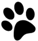 Black paw print graphic.