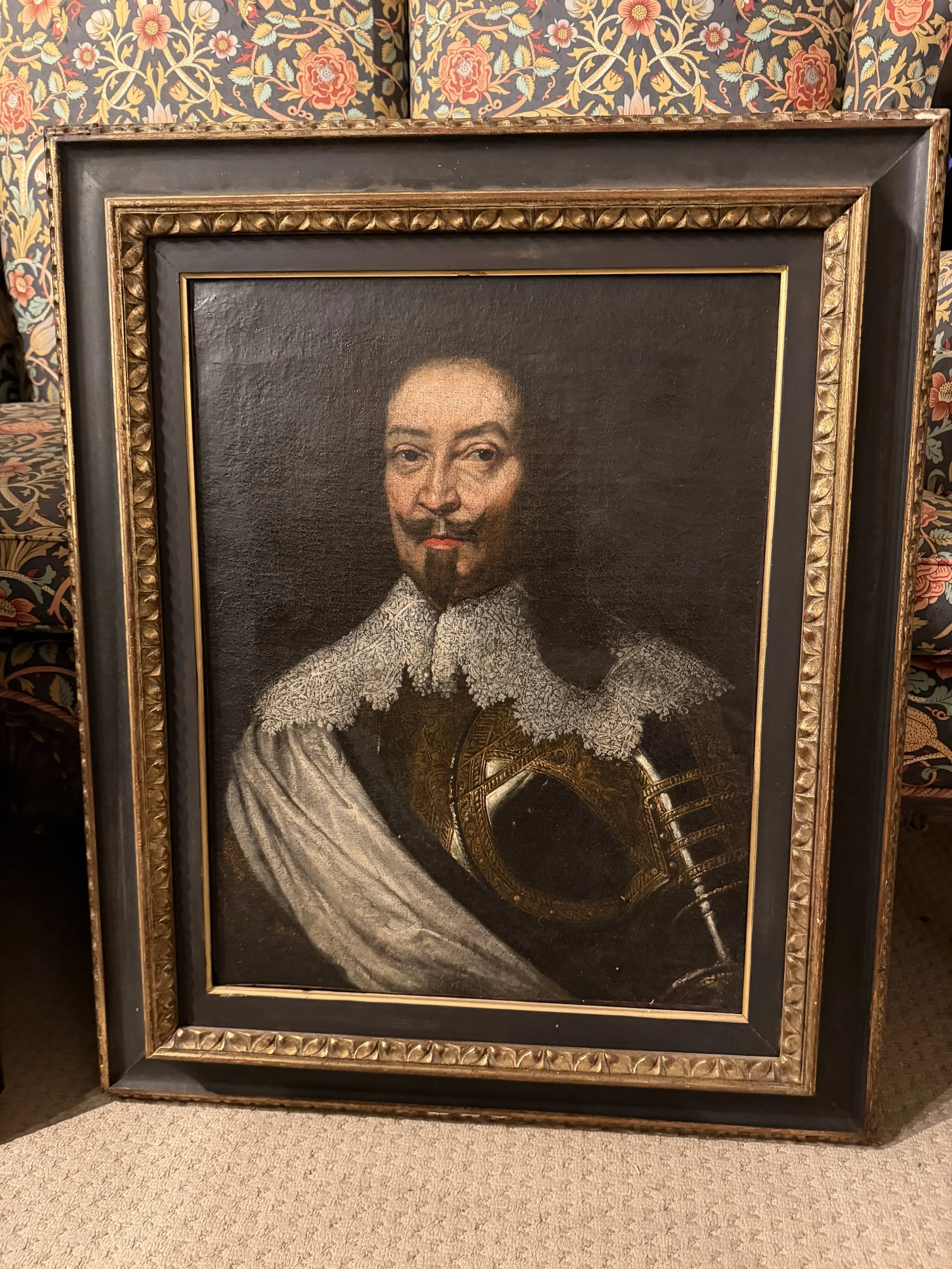 Henry I of Lorraine, duke of Guise, 16th century French portrait with black and gold frame.  28" w x 34" h 