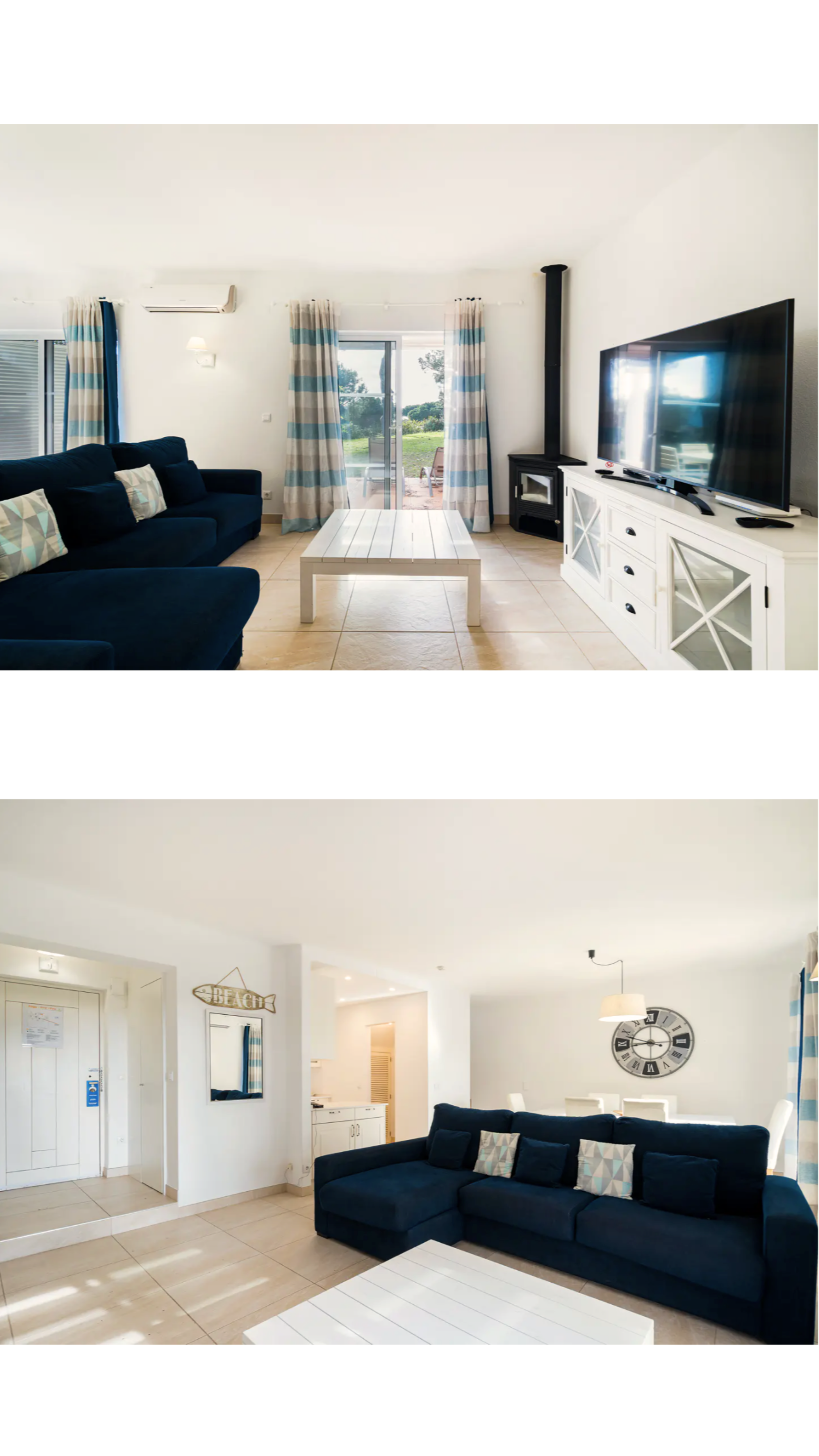 Modern outdoor living space with a swimming pool, lounge chairs, umbrella, and a seating area with cushions and a coffee table.