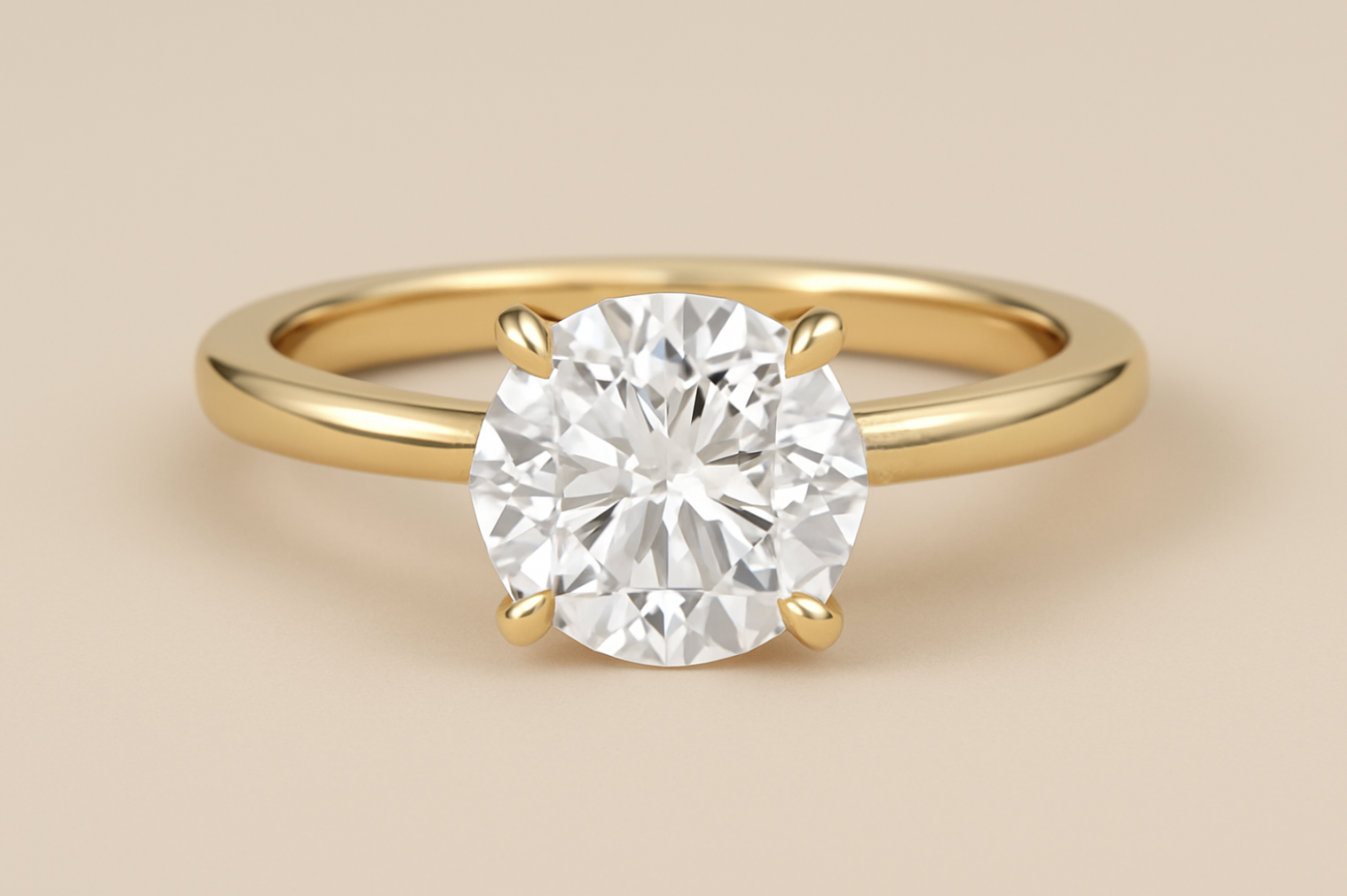 HOLC Classic Solitaire Setting with Round Brilliant Diamond (Ready Made)
