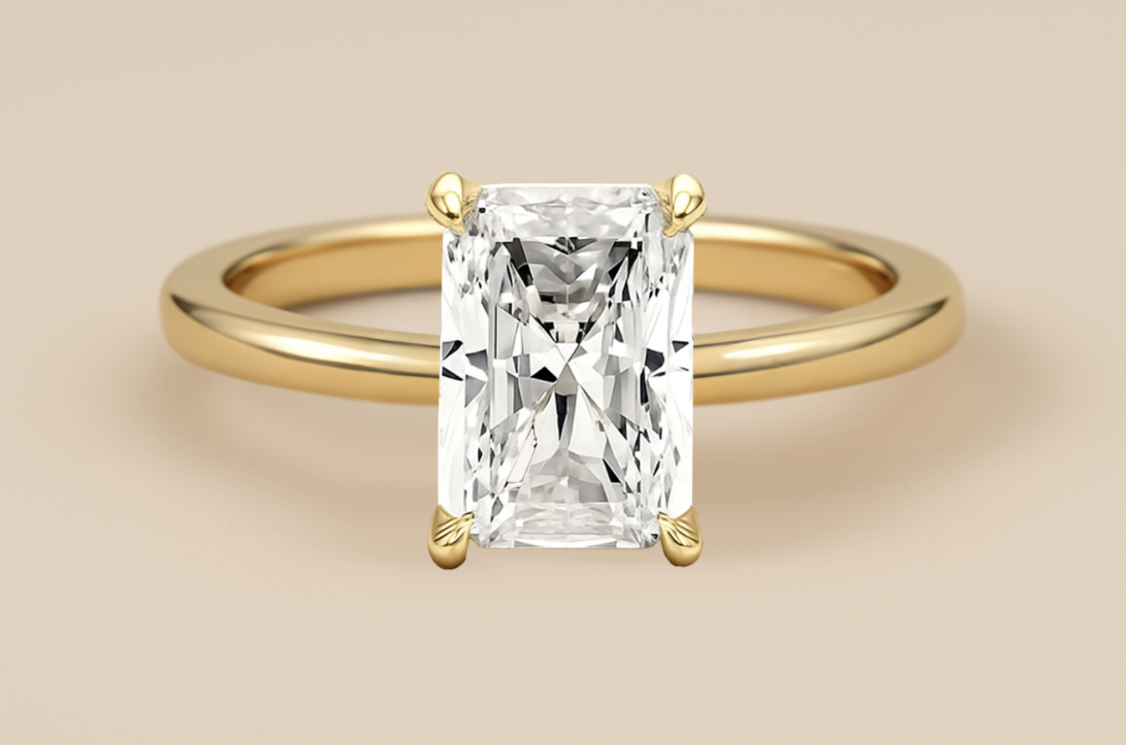 HOLC Classic Solitaire Setting with Radiant Diamond (Ready Made)