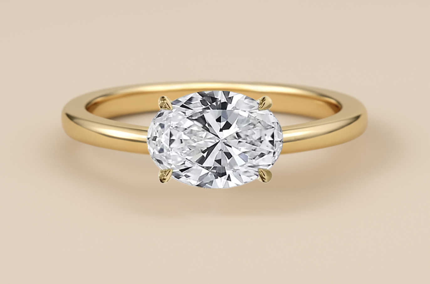 HOLC East West Solitaire Setting with Oval Diamond (Ready Made)