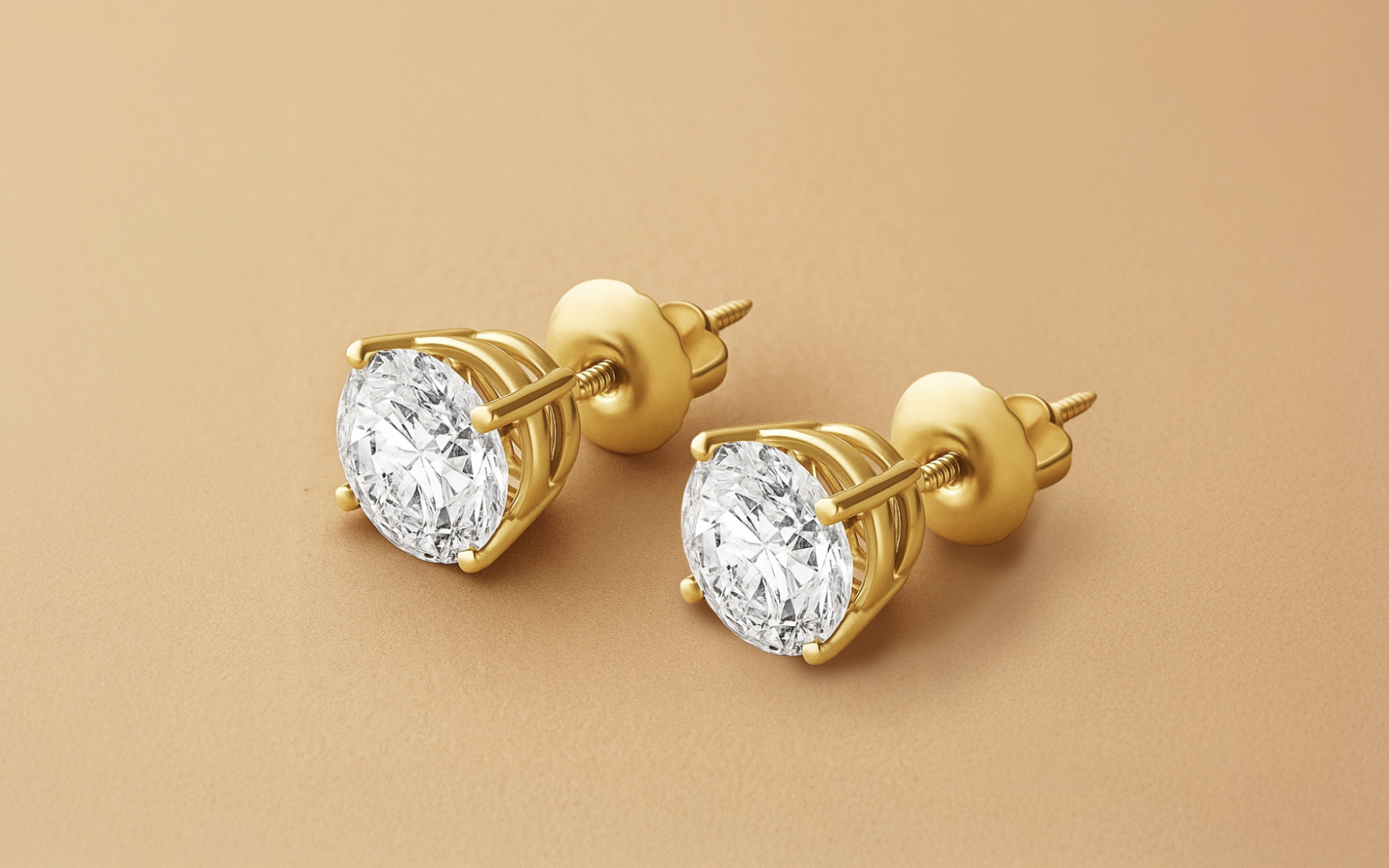 HOLC Diamond Stud Earrings Set