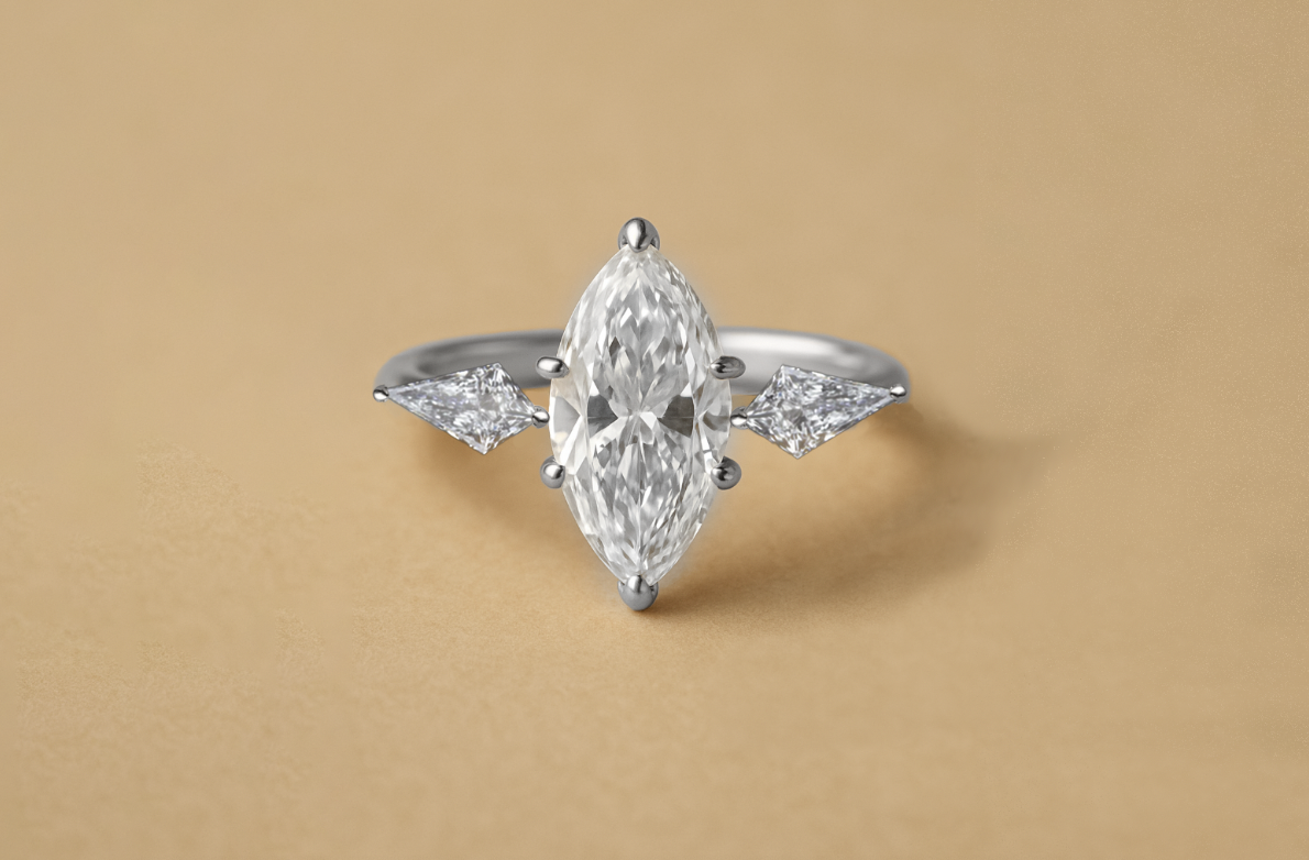 Marquise Setting with Kite side Stones (Ready Made)